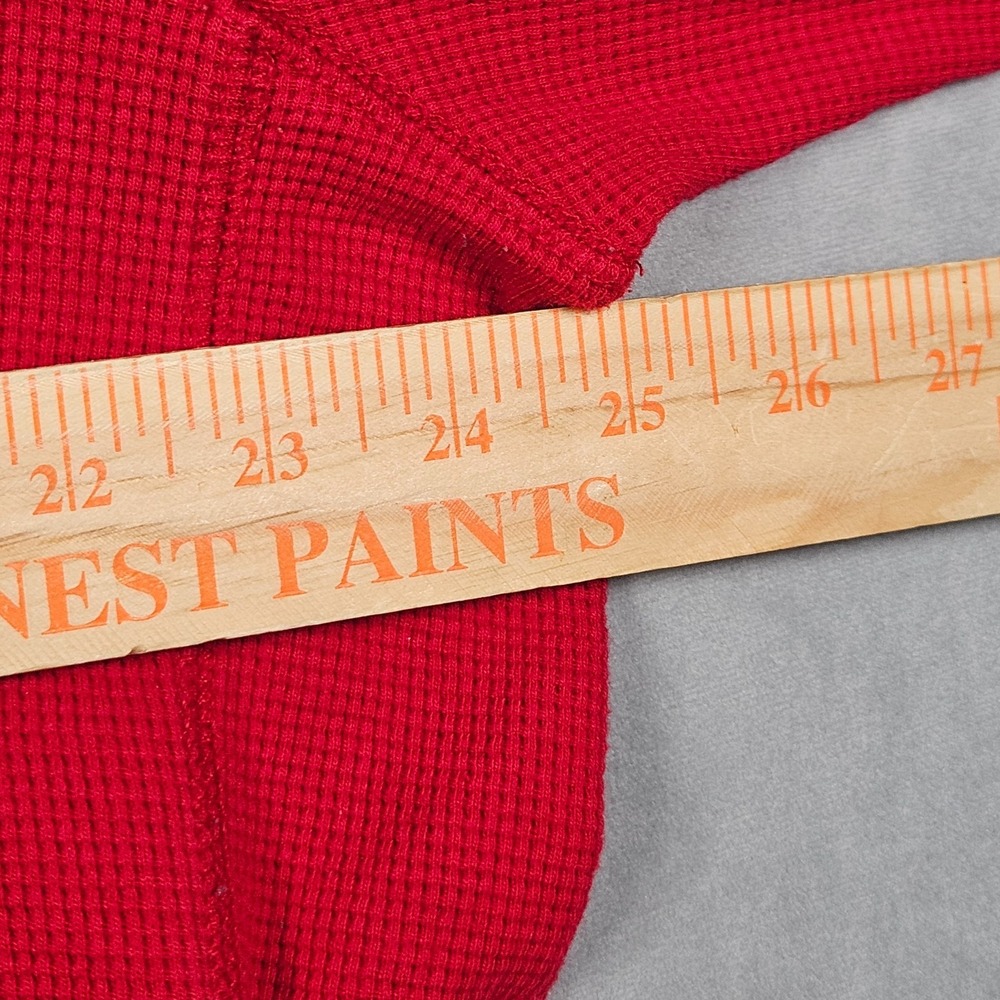 Eddie Bauer Shirt Mens Red Tall XL Waffle Knit Thermal Black Lab Graphic Crew - Picture 5 of 11